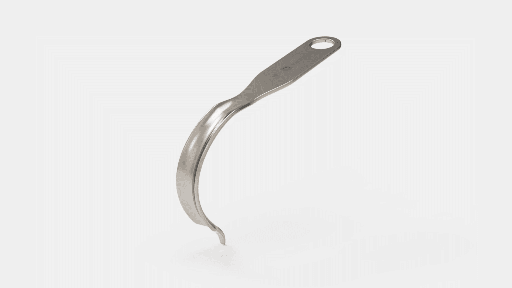 Curved single prong — anterior